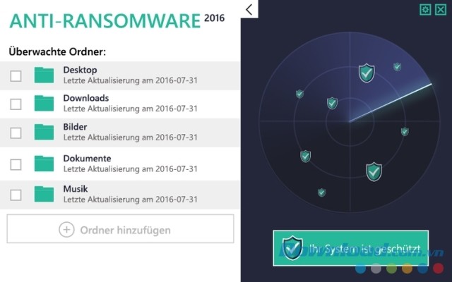 AntiRansomware quét toàn bộ file hệ thống để kịp thời ngăn chặn mọi mối nguy tiềm ẩn