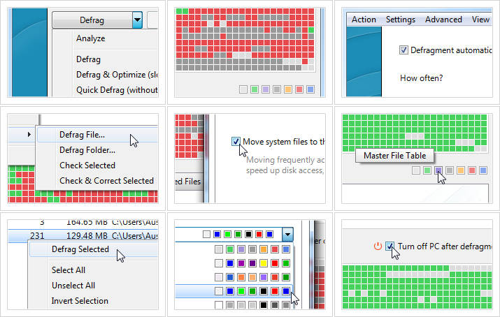 Auslogics Disk Defrag hợp nhất không gian trống