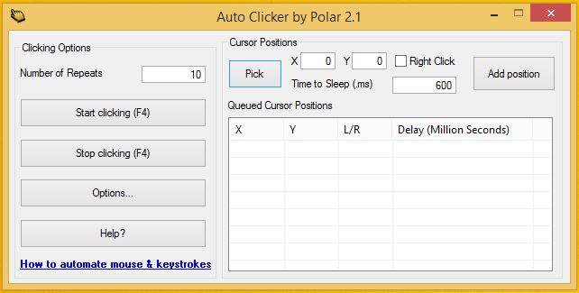 Auto Clicker rất dễ sử dụng