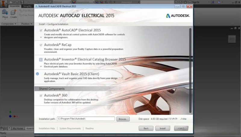 AutoCAD Electrical tích hợp các thành phần Inventor