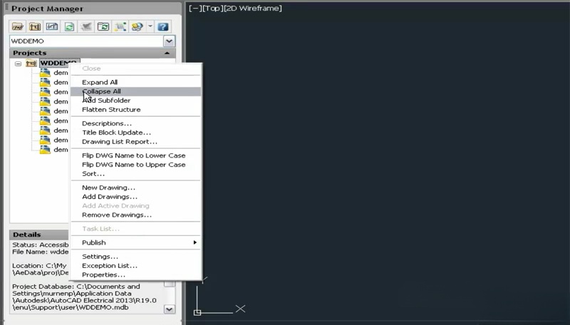 Tạo thư mục con trong AutoCAD Electrical