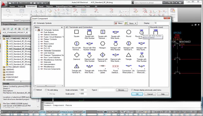 Chèn thành phần trong bản vẽ AutoCAD Electrical