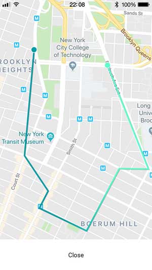 Chức năng bản đồ sẽ hiển thị tuyến đường của bạn