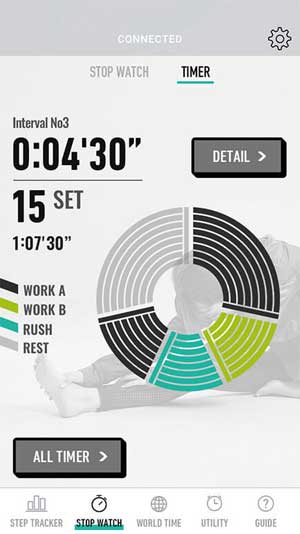 BABY-G Connected hiển thị các hoạt động của bạn trên biểu đồ tròn