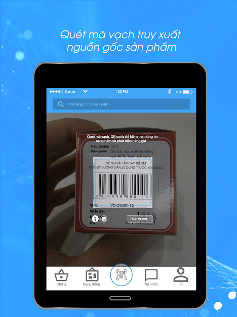 Quét mã vạch sản phẩm bằng Barcode Việt