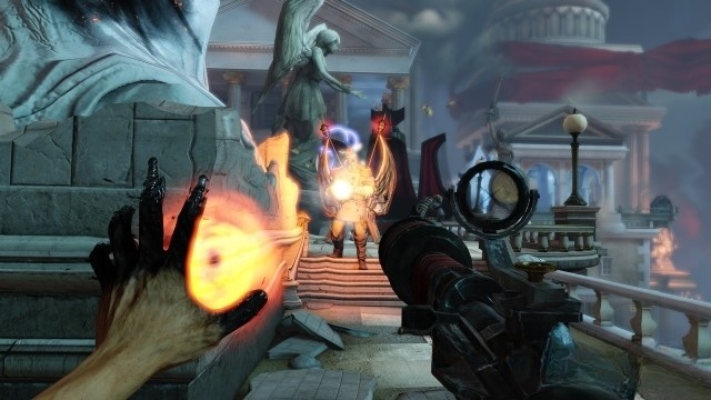 Sử dụng phép thuật trong game bắn súng góc nhìn thứ nhất BioShock Infinite cho máy tính, Mac và Linux