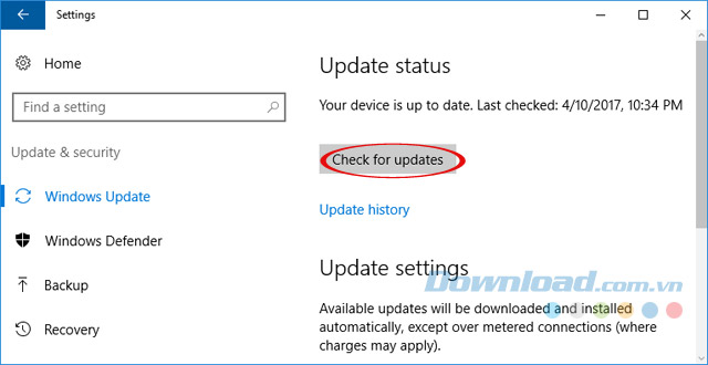 Kiểm tra cập nhật