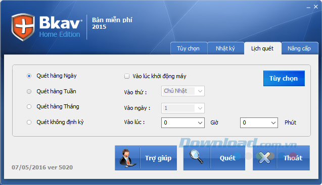 Bkav Home hỗ trợ lên lịch quét virus