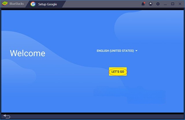 Lựa chọn ngôn ngữ cài đặt BlueStacks 4