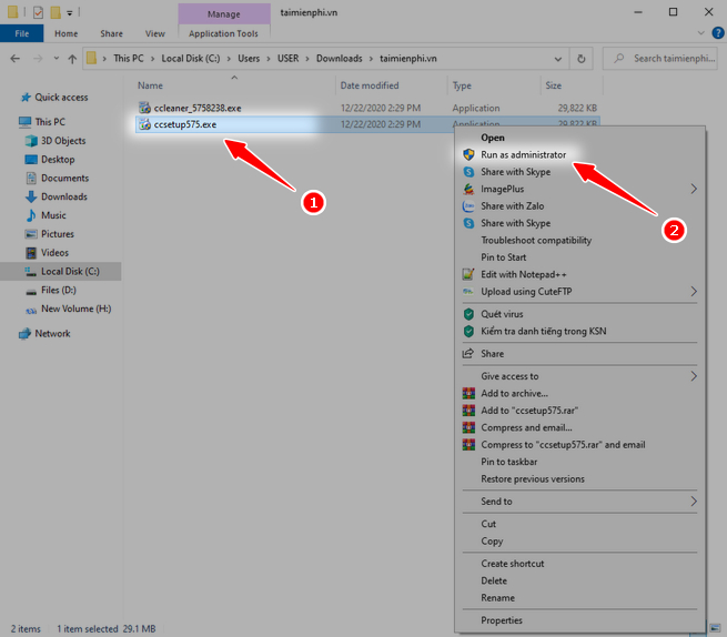 Gỡ bỏ chương trình ngay trong CCleaner