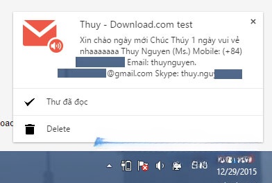 Nhận thông báo ngay trên desktop