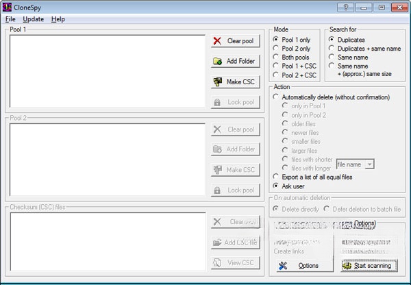 Tìm kiếm và gỡ bỏ file trùng lặp CloneSpy