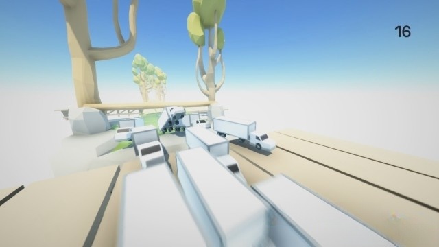 Cố gắng di chuyển được càng xa càng tốt trong game hành động Clustertruck