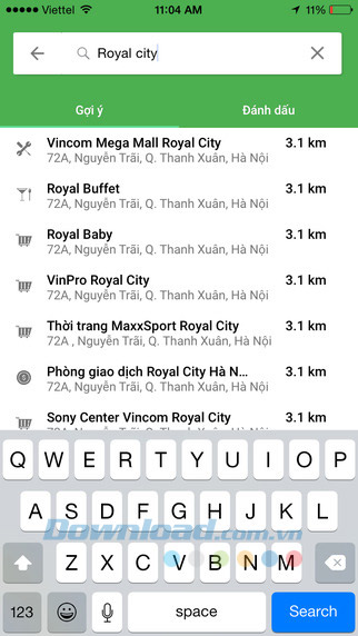 Giao diện tìm kiếm