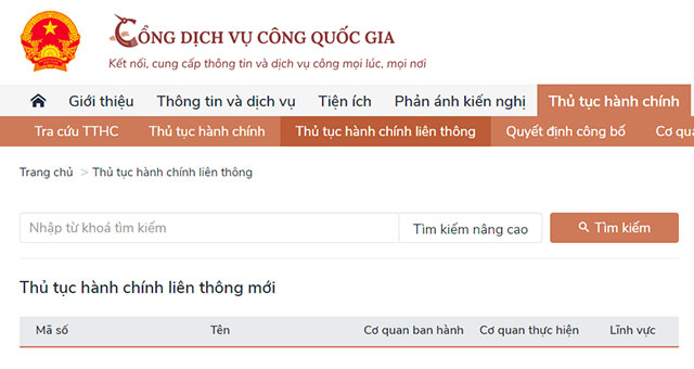 Cổng Dịch vụ công Quốc gia
