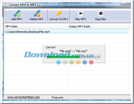 Quá trình chuyển đổi Convert MP4 to MP3
