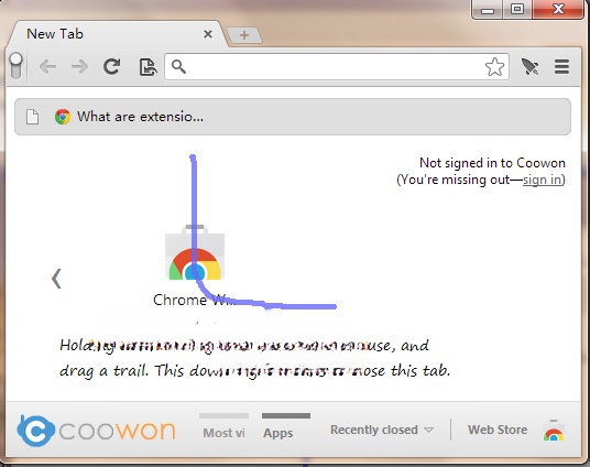 Thao tác chuột Coowon Browser