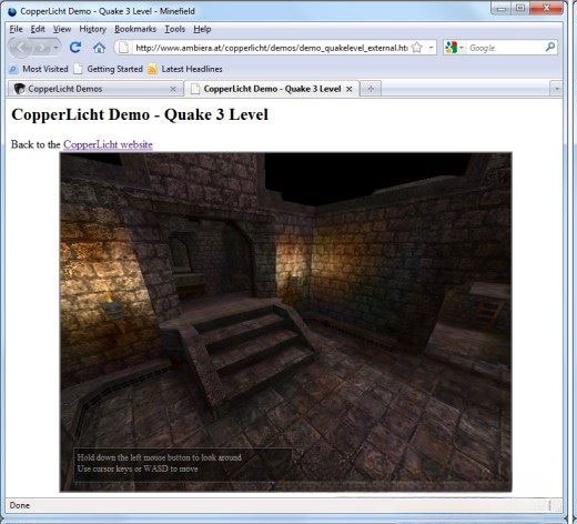 Test game bằng CopperLicht trên trình duyệt