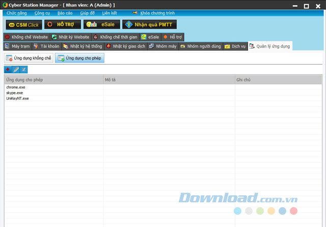 Giao diện chính CSM Giao diện chính CSM