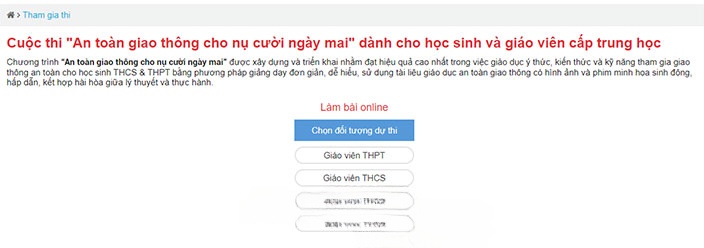 Cuộc thi an toàn giao thông cho nụ cười ngày mai