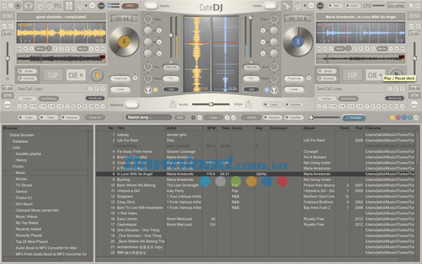 Giao diện chính CuteDJ