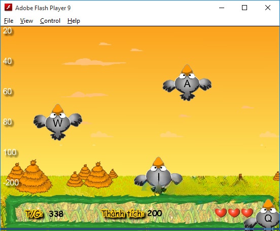 Giao diện game đánh máy bắn chim