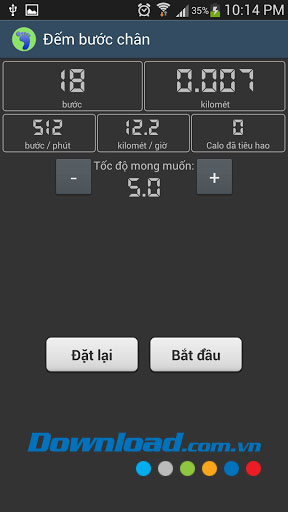 Bắt đầu đếm bước chân Đếm bước chân for Android