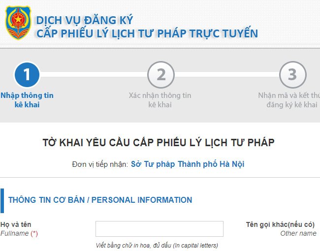 Thủ tục đăng ký của thành phố Hà Nội