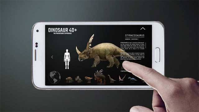 App cũng cung cấp thông tin về lịch sử của các loài khủng long