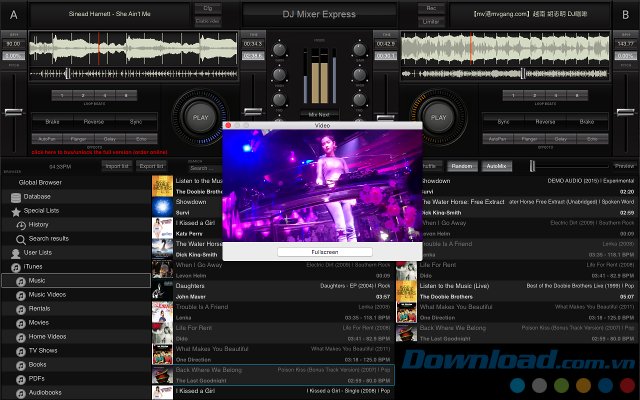 Phần mềm mix nhạc DJ Mixer Express Phần mềm mix nhạc DJ Mixer Express