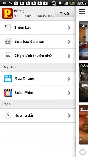 Đọc tin Pega for Android