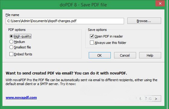 Lựa chọn lưu file đầu ra