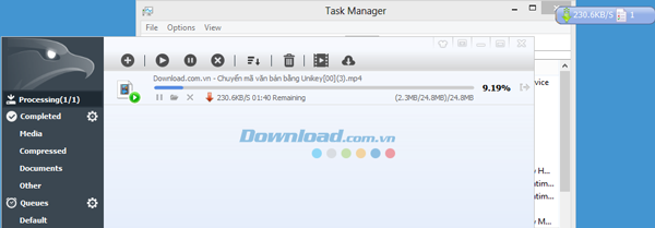 Quá trình tải file EagleGet