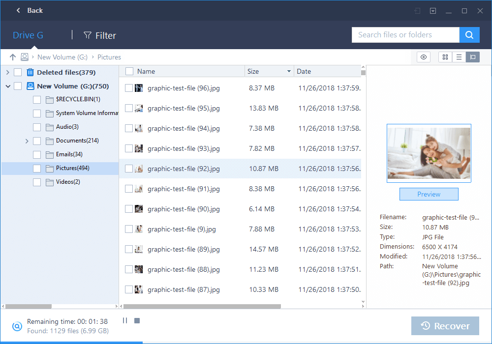 Chọn vị trí để quét dữ liệu