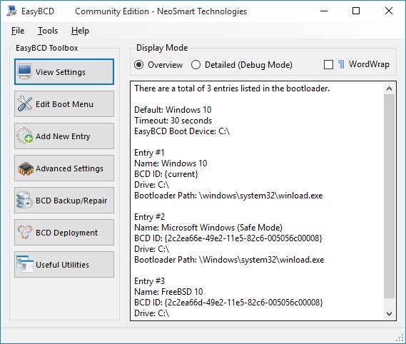 Giao diện EasyBCD