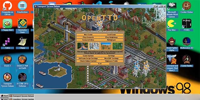EmuOS sẽ mô phỏng giao diện của Windows 95, Windows 98 hoặc Windows ME 