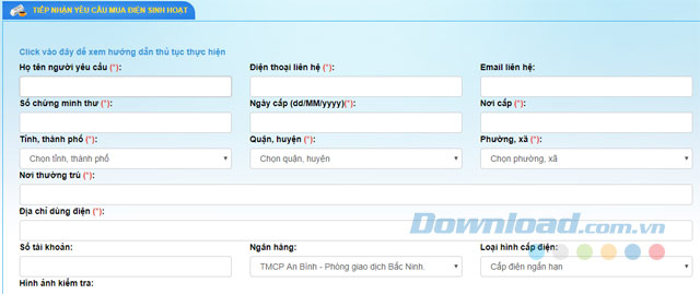 Đăng ký mua điện