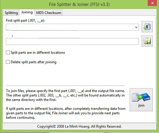 Fastest File Splitter and Joiner