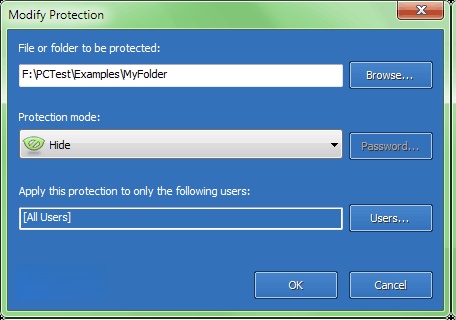 Các thiết lập của File Lock