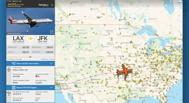 Cung cấp thông tin chi tiết cho từng chuyến bay trên Flight Radar 24