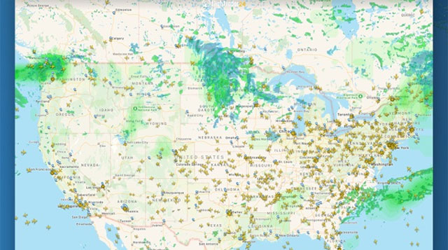 Cập nhật tình hình thời tiết và nhiều layer khác trên Flightradar 24 for iOS