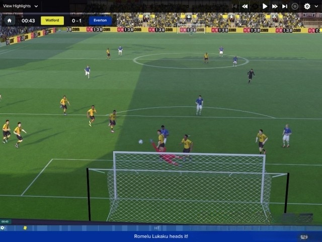 Quan sát trận đấu bóng đá sôi động trong game thể thao Football Manager 2017 cho máy tính, Mac và Linux