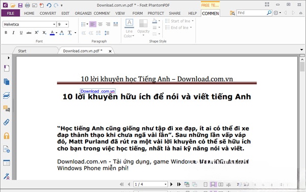 Tạo bình luận mới trong tài liệu PDF