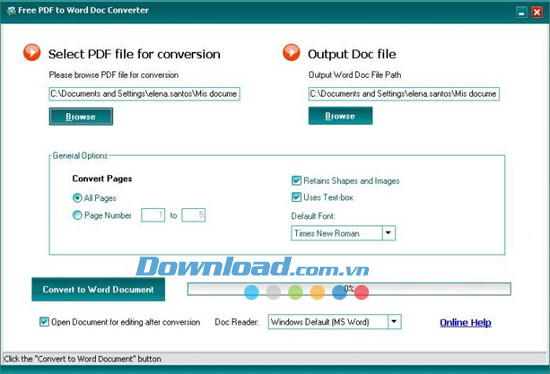 Free PDF to Word Doc Converter