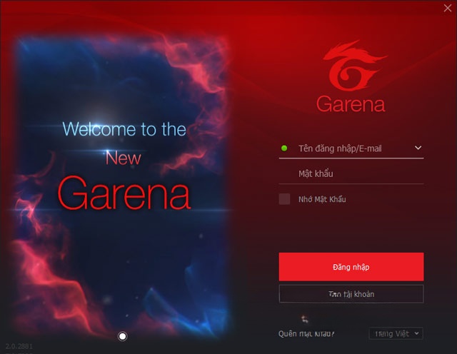 Đăng nhập Garena 2.0