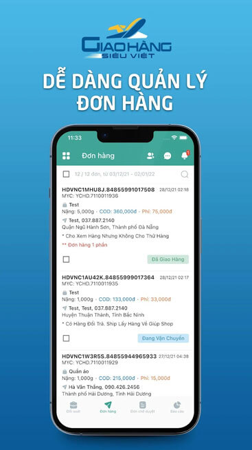 Dễ dàng quản lý đơn hàng