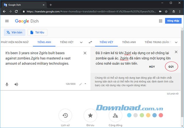 Chia sẻ bản dịch của Google Translate Chia sẻ bản dịch của Google Translate