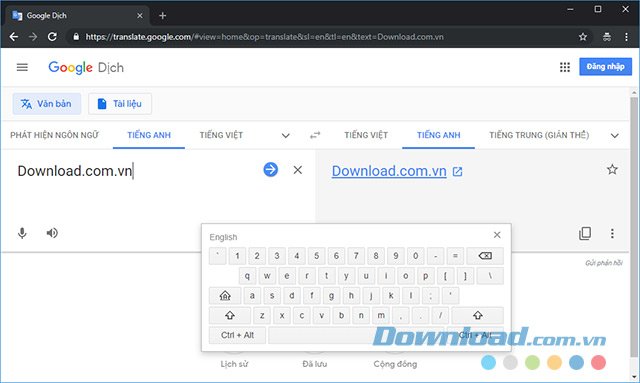 Nhập văn bản từ bàn phím ảo Nhập văn bản từ bàn phím ảo
