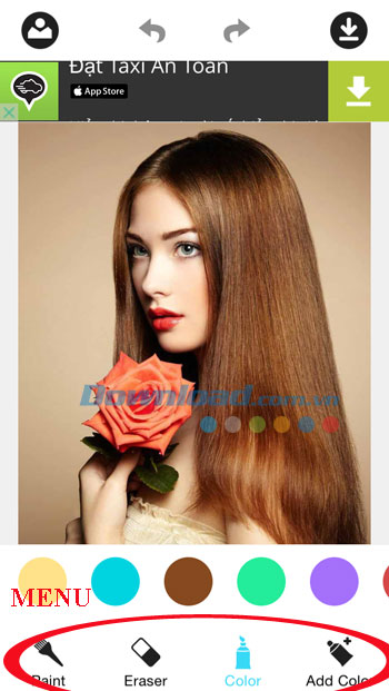 Ứng dụng nhuộm tóc miễn phí Hair Color Dye cho iOS
