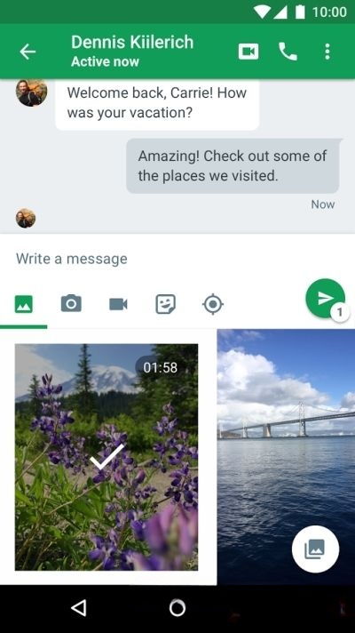 Gửi file hình ảnh, video và nhiều thứ khác qua Hangouts